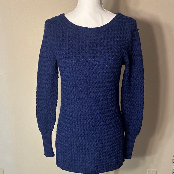 Athleta Deep Blue Textured Women's Sweater - Picture 1 of 8